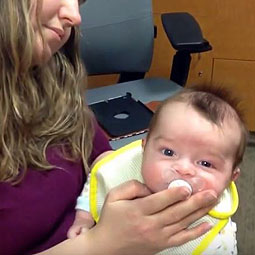 Elijah gets to hear for the first time. 