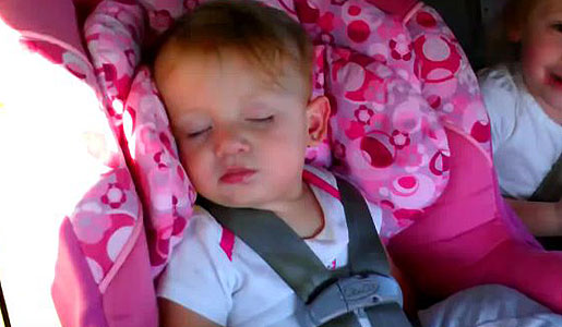 Fast asleep on a little car ride